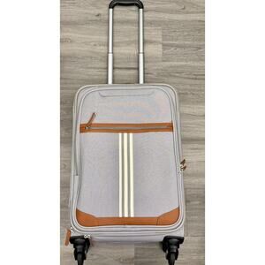 NEW Pottery Barn Baby Classic Mom Luggage Travel Rolling Suitcase Gray & Brown